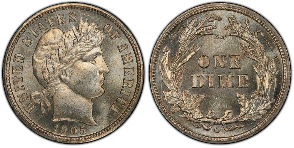 Side-by-side comparison of standard 1905-O mintmark versus the smaller Micro O mintmark variety under magnification